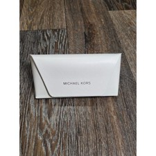 Michael Kors White Saffiano Leather Sunglasses Case Hard Shell Snap Closure