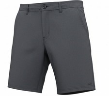 O'NEILL Men's Drawstring Slash Pockets Zip-Fly Gray Hybrid Shorts 32 Inseam 10
