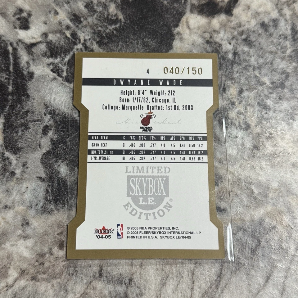 2005 Skybox Edição Limitada Dwayne Wade Die Cut /150 SSP #4 Miami Heat - Imagem 2 de 2