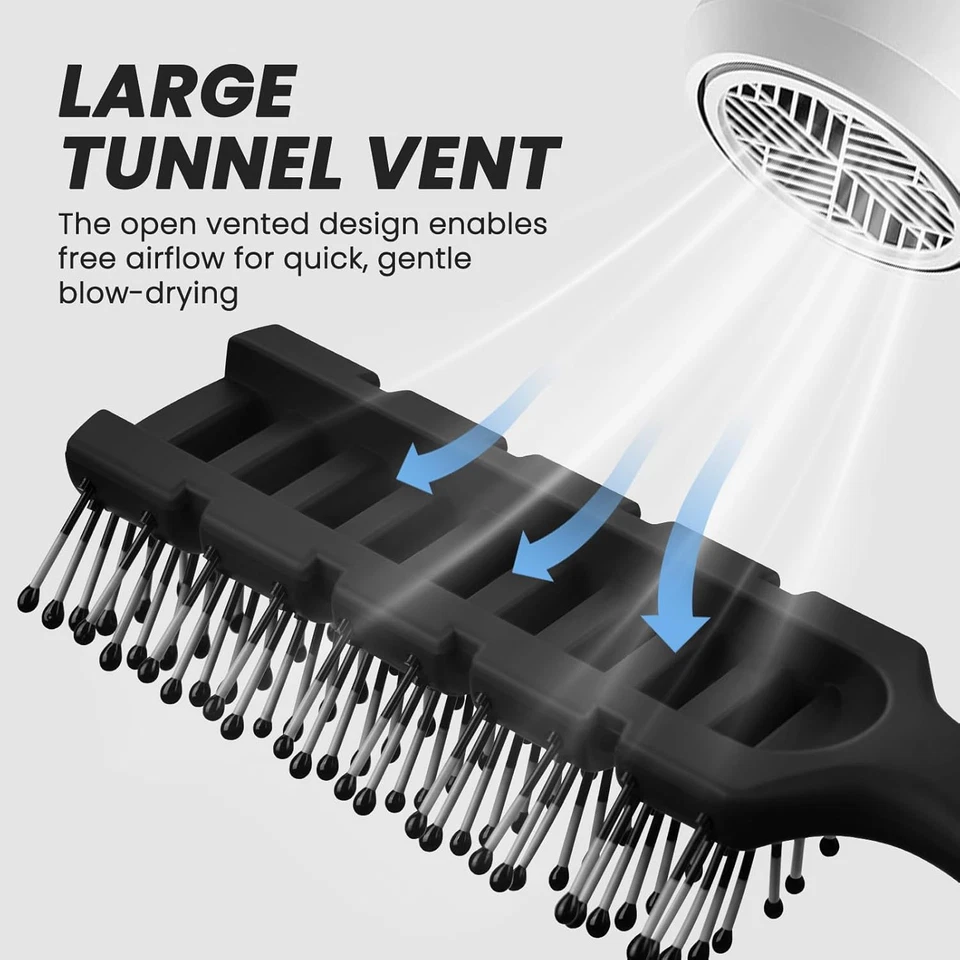 Cepillo de pelo para mujeres y hombres, cepillos de cabello de ventilación de secado rápido, sujetador desenredante sin dolor Foto 2 de 4