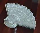 Set of 6 Vintage Anchor Hocking Daisy & Button Glass Fan Plates
