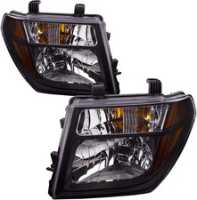 Black Housing Halogen Headlights Compatible with Nissan 05-08 Frontier and 05-07