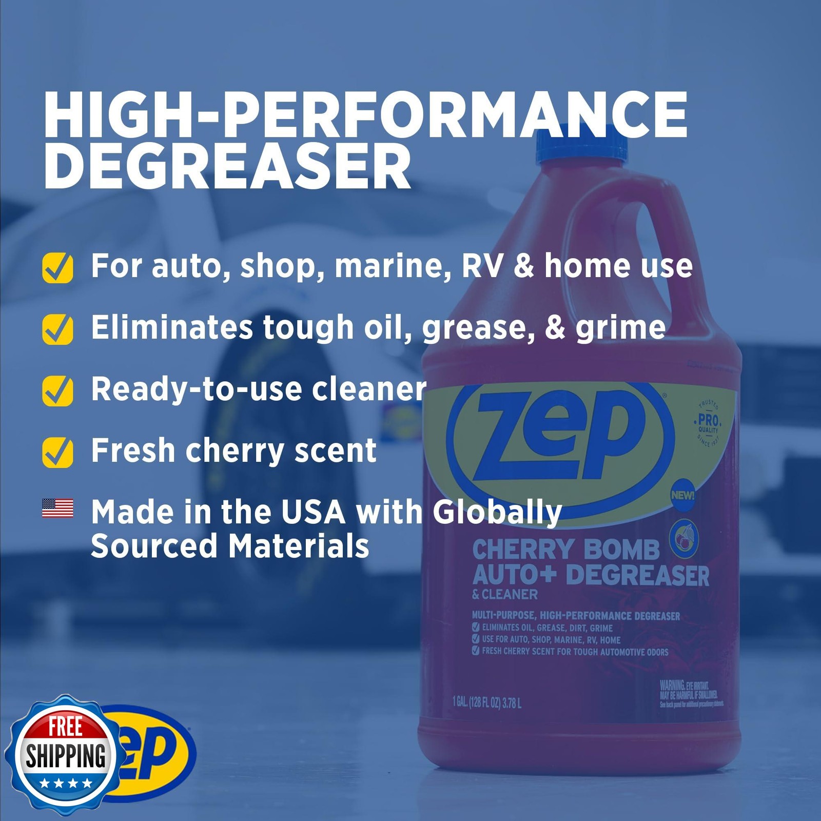 Zep Cherry Bomb Auto+ Degreaser and Cleaner - For Auto, Marine, RV, and Home 
