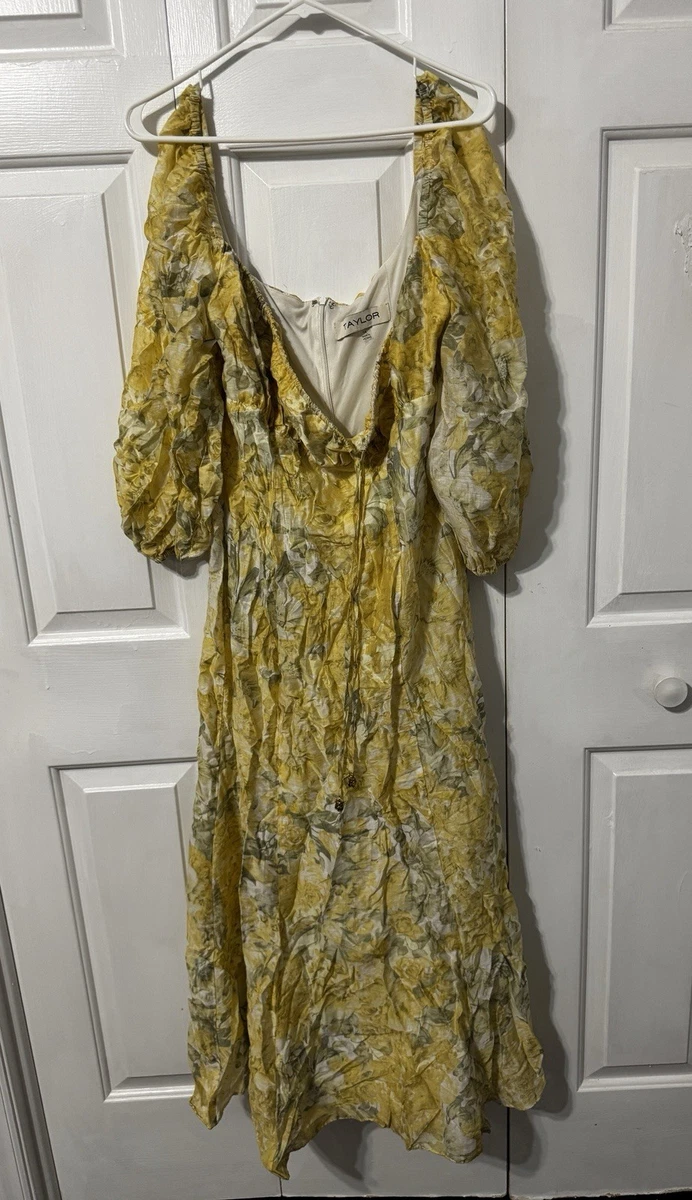 women's taylor puff sleeve fit & flare maxi dress Taylor Women's Floral Puff-Sleeve Dress at Mall of America in Bloomington,  MN