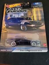 2023 Hot Wheels Premium Fast & Furious 4/5 1971 PLYMOUTH GTX Black Near Mint