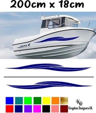 LARGE Boat wave side vinyl decal for yachts/boats