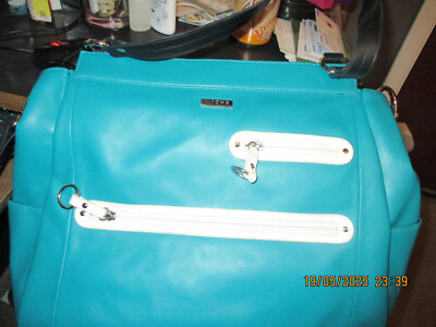 Miche  By Kali Large Teal  tan Lining  Shoulder Purse  15 by 12  Ht 6  