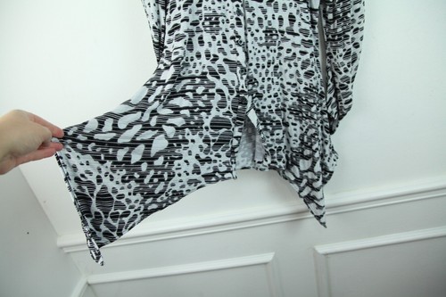 Y2K Multicolor Tunic Sharkbite Hem Collared Disco Fairy Grunge Festival Rave M L - Picture 8 of 14