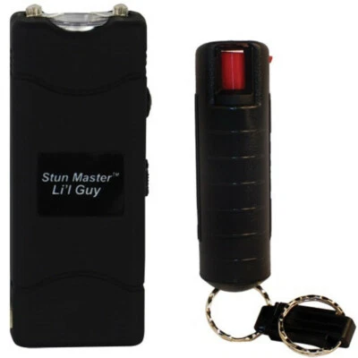 SAFETY TECHNOLOGY Stun Gun Pepper Spray Combo LIL GUY Pepper Shot Rechargeable Women Self Defense