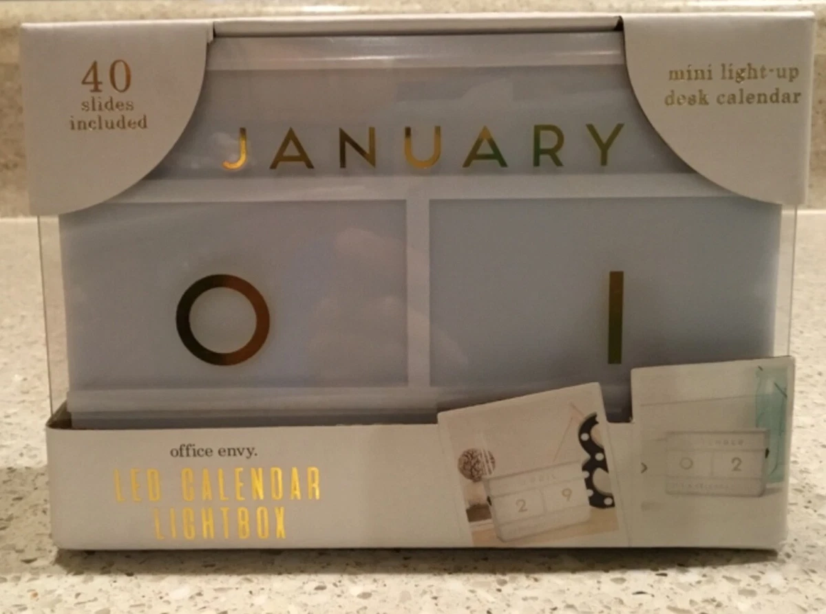 Office Envy Mini Light-Up Desk Calendar LED Lightbox NIB CUSTOMIZABLE | eBay