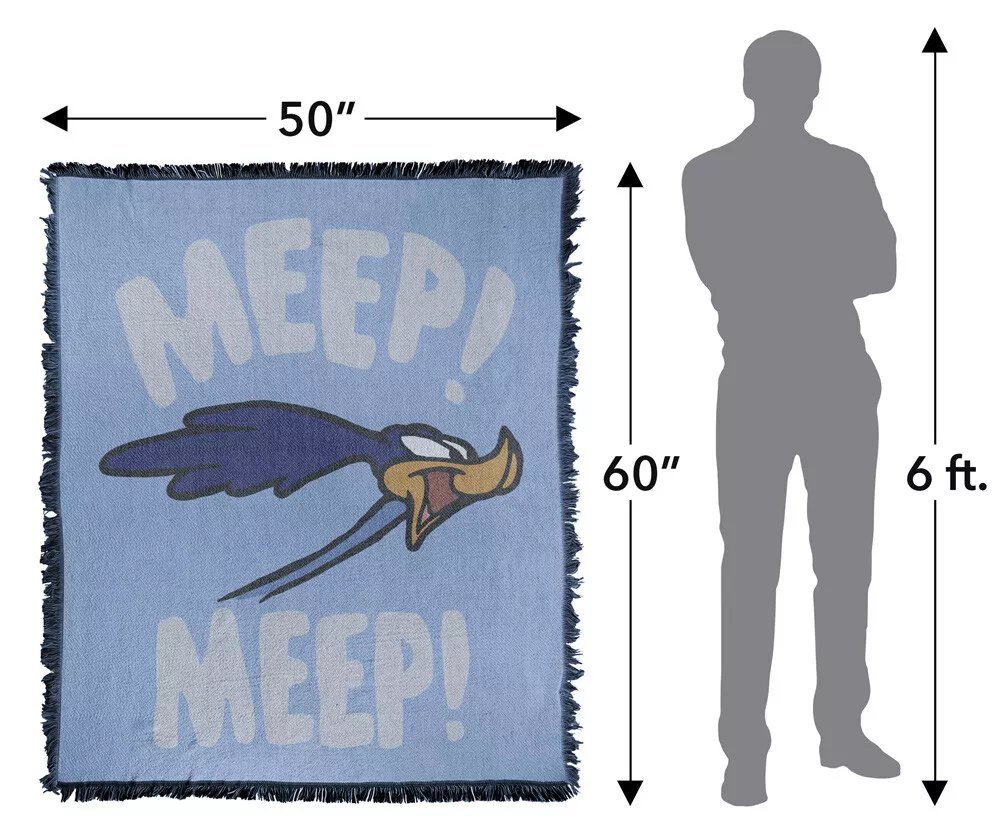 Looney Tunes Blanket 50x60 The Meep Meep Road Runner Throw Official