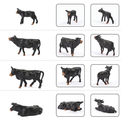 36 piezas Modelos de Trenes Escala HO 1:87 Pintado Vacas Negras Ganado Pastor Animales de Granja - Imagen 4 de 8