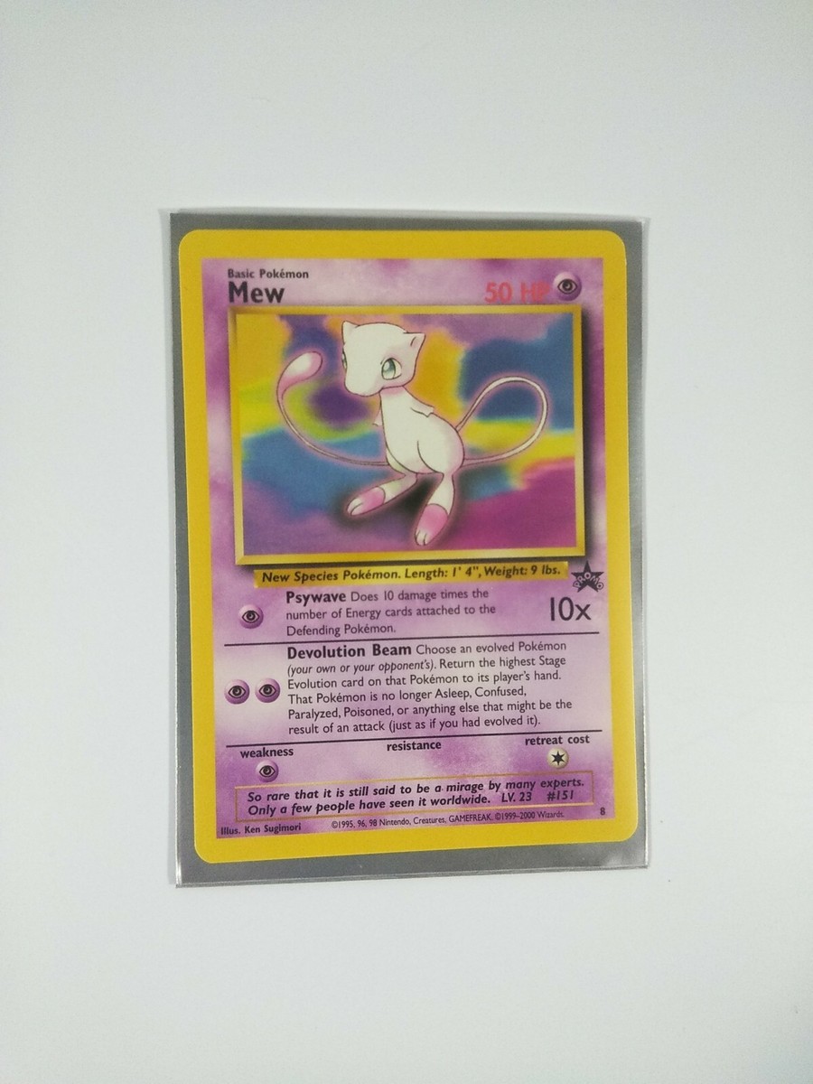 mew pokemon card 1995 value Return the highest Stage Evolution card on that Pokmon to its players hand Mew - Wizards Black Star