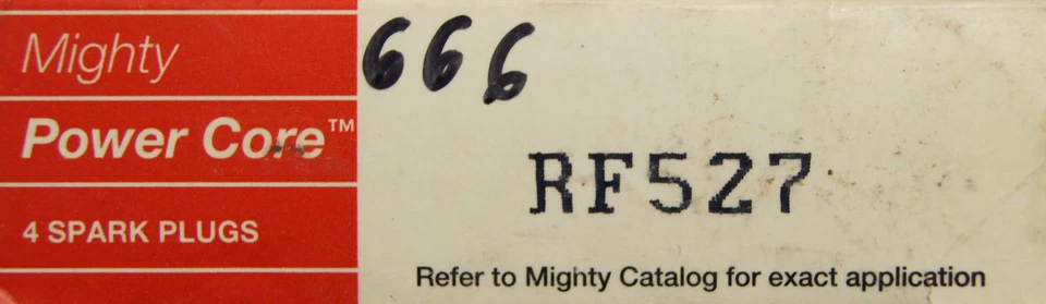 Paquete de 4 bujías Mighty Spark Plugs #RF527 Power Core Nuevo de Lote Antiguo Foto 4 de 4