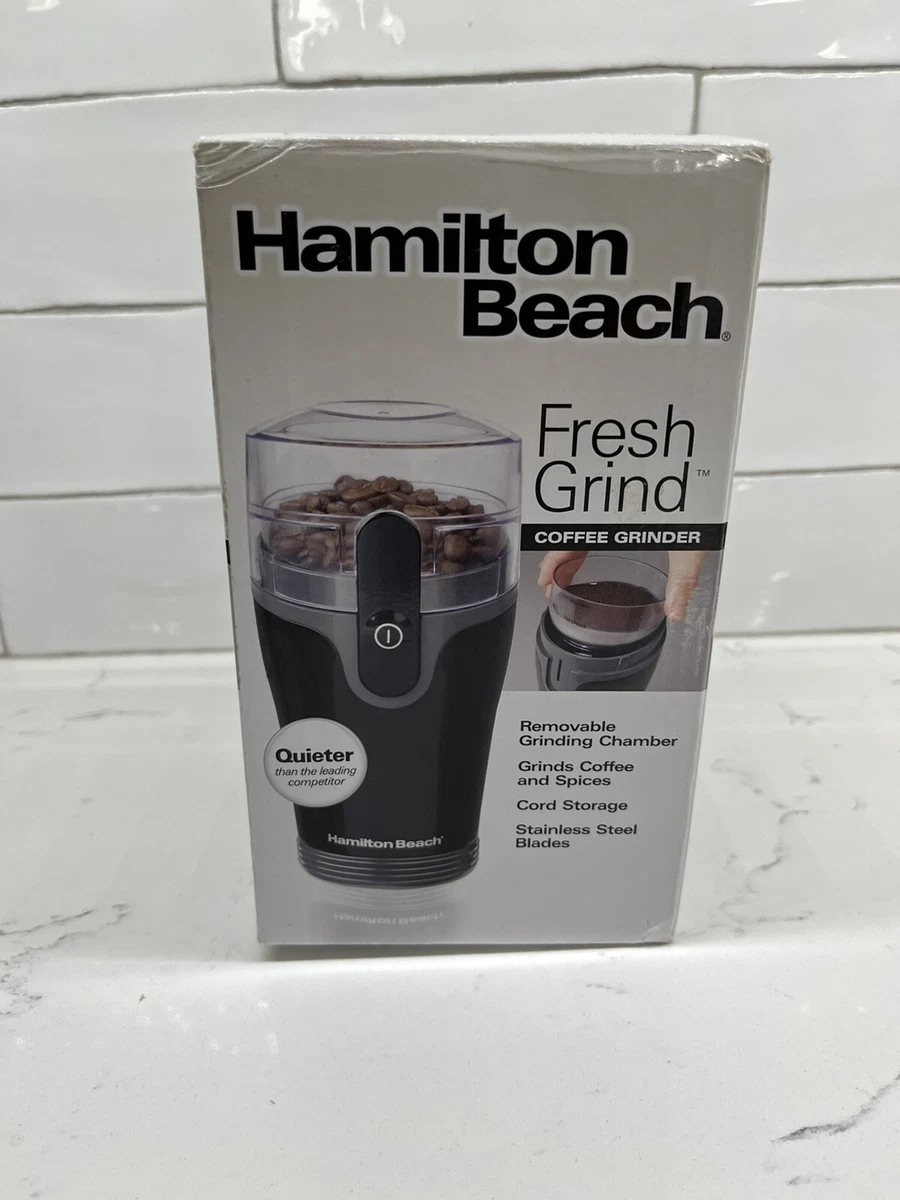 Hamilton Beach Fresh Grind Coffee Grinder, Stainless Steel Blades, Black,  New, 80335 