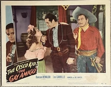Vintage ORIGINAL 1949 The Cisco Kid in The GAY AMIGO Movie LOBBY CARD