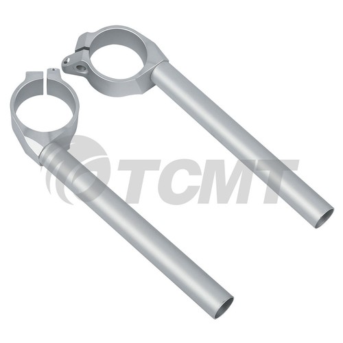 50mm Left&Right Handle Bar Clip On Silver Fit For YAMAHA YZF R1 YZFR1 1998-2001 - Picture 11 of 12
