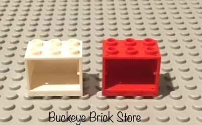 LEGO  WHITE & RED  CONTAINER No Door or Draw 2x3x2 Minifig Cupboard Nightstand