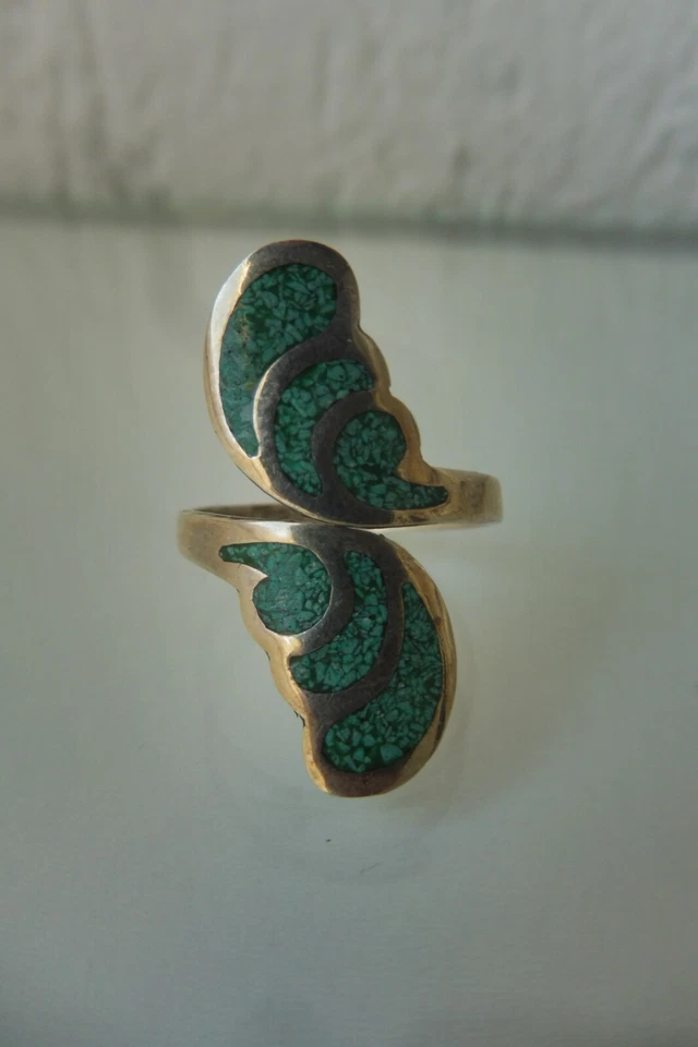 Bel Vecchio Anello In Argento, Argento 925 Con Turchese - Immagine 2 di 4