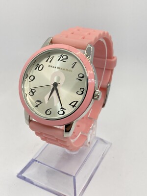 Dana Buchman Ladies Brest Cancer Awarness Pink Resin Wrist Watch New Battery