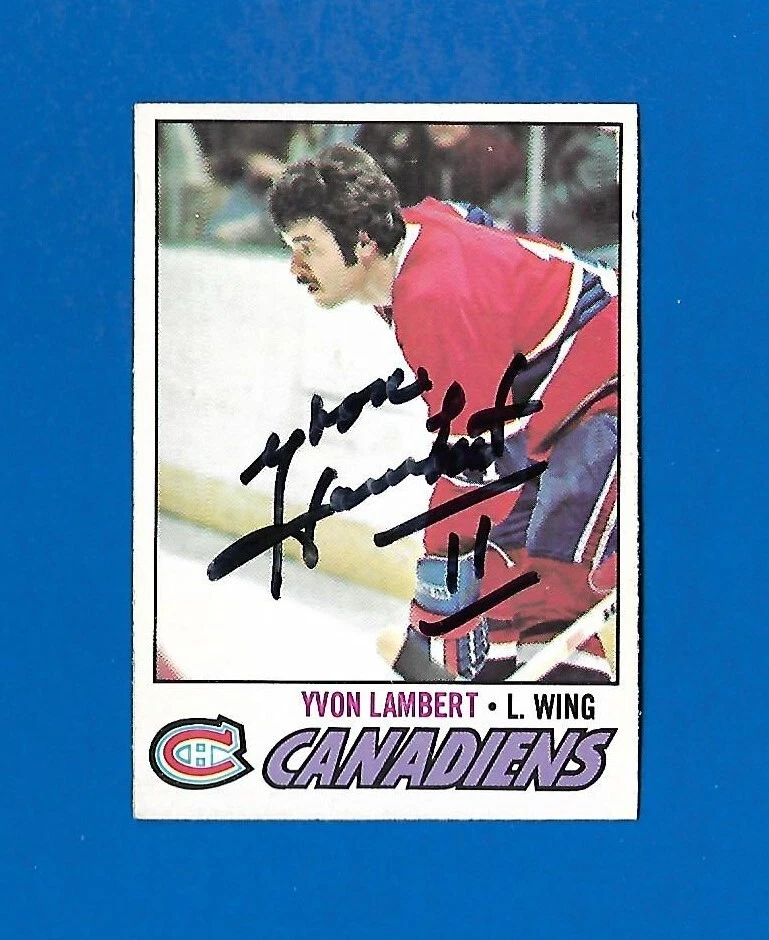 1977-78 O PEE CHEE #151 YVON LAMBERT AUTOGRAPH MONTREAL CANADIENS 77-78 OPC