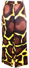 Vintage GIANNI VERSACE Couture Giraffe Yellow Brown Trouser Pants Small 40 3 4 6