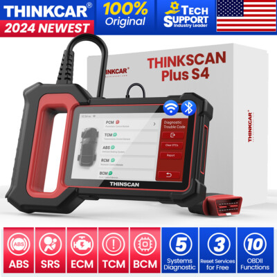 THINKSCAN PLUS S4 Automotive OBD2 Scanner 5 System Car Diagnostic Tool ABS SRS