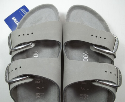 Birkenstock ARIZONA BIG BUCKLE Dove GRAY Nubuck Leather 38 NAR 7-7.5 Silver Grey - Picture 21 of 21