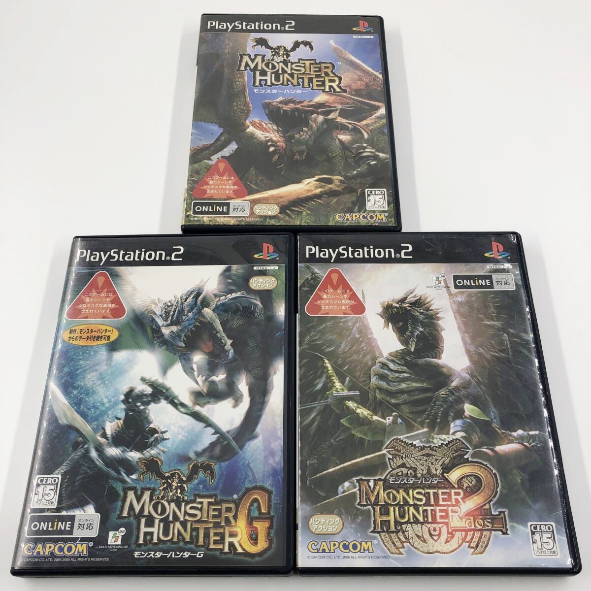 PS2 Monster Hunter 1 & 2 DOS & G Game Set Japan Import Rare