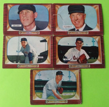 5-Card Lot 1955 Bowman Baseball(Jim Hearn/Lou Kretlow/Preacher Roe/Frank Secory)