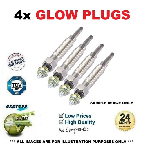 4x GLOW PLUGS for SEAT LEON ST 1.6TDI 4Drive 2014->on - Picture 1 of 7