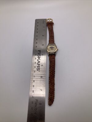 Vintage VANITY FAIR Ladies 24mm Watch Moon Phase Brown  display picture 3