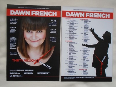 DAWN FRENCH Live Theater Veranstaltung 30 Millionen Minuten 2014 UK Tour Promo Flyer
