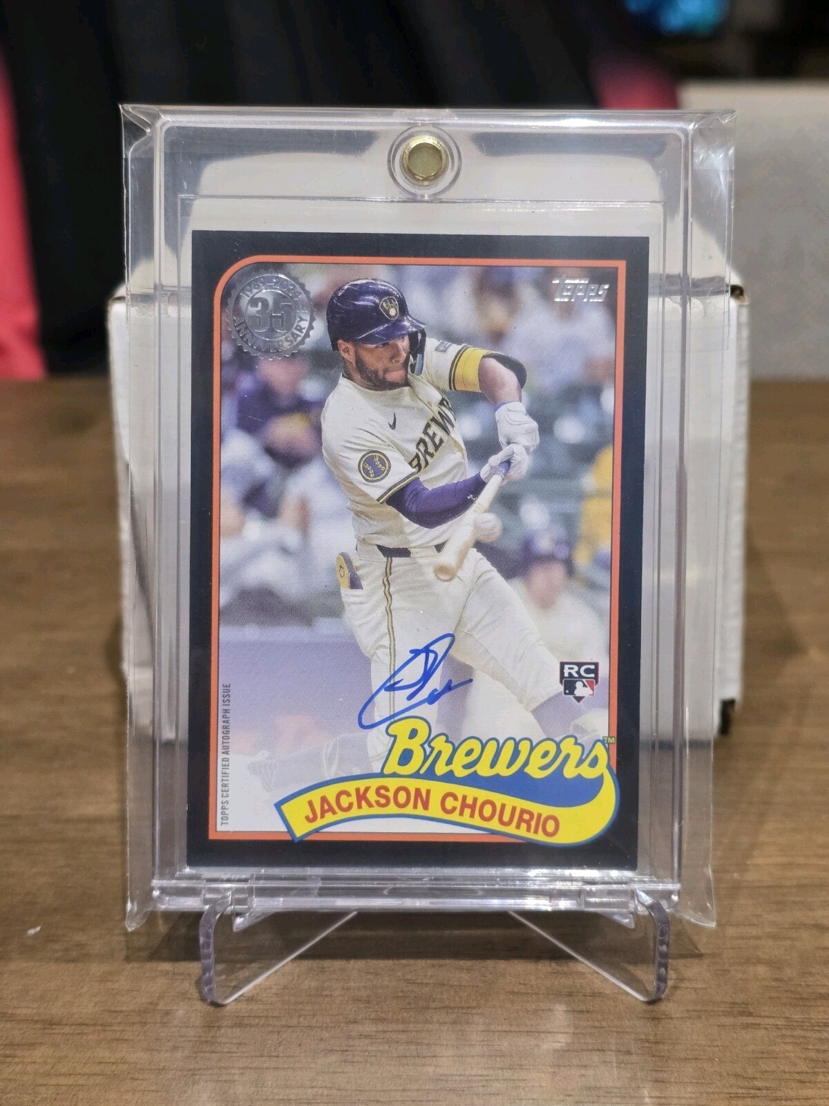 2024 Topps Update 1989 Black Auto #89AU-JCH Jackson Chourio /199 Rookie