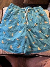 Wave zone men’s swim trunks banana print size medium