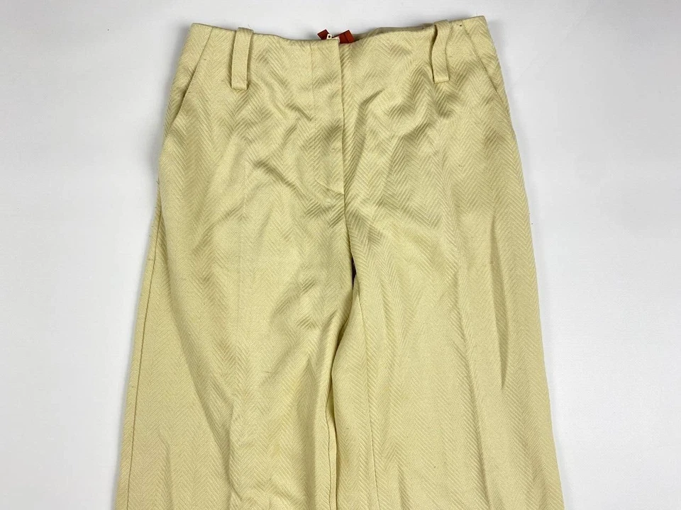 Pantalones de pierna ancha en zigzag de diseñador relajados de lana beige MISSONI talla 38 Foto 3 de 4