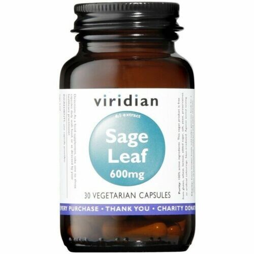 Viridian Sage Leaf 600mg 30 Vegetarian Capsules