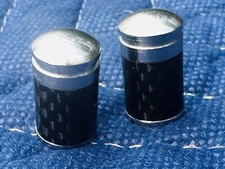 NOS Slick Bicycle Valve Caps (pair) - Carbon Fiber Style Old School BMX MTB