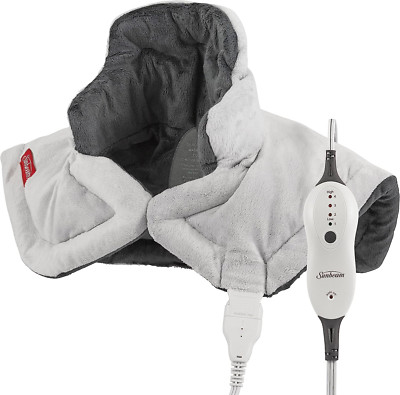 Neck & Shoulder Heating Pad with Auto Shut Off & Moist Option, Grey 22x19