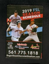2019 Jupiter Hammerheads Palm Beach Cardinals Pocket Schedule Seacoast Bank