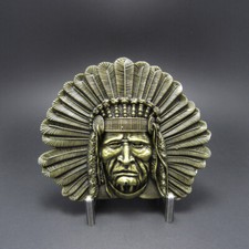 Bronze Indian Chief Head Western Indian Metal Fashion Belt Buckle