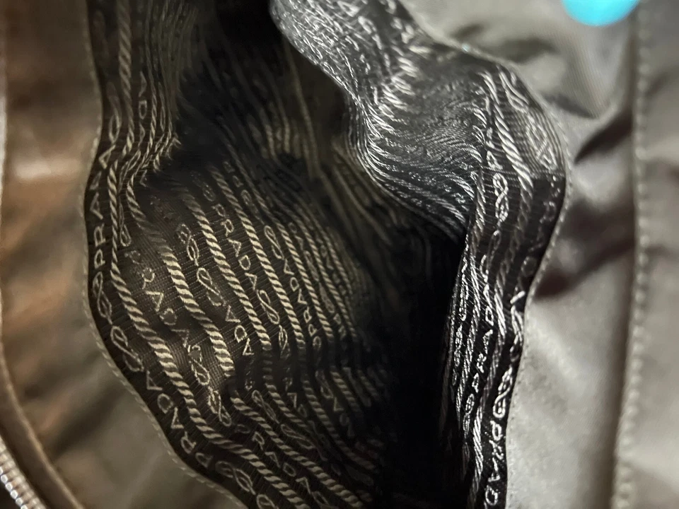 Vintage Prada Shoulder Bag, black on black, medium well loved. - Image 2 of 4