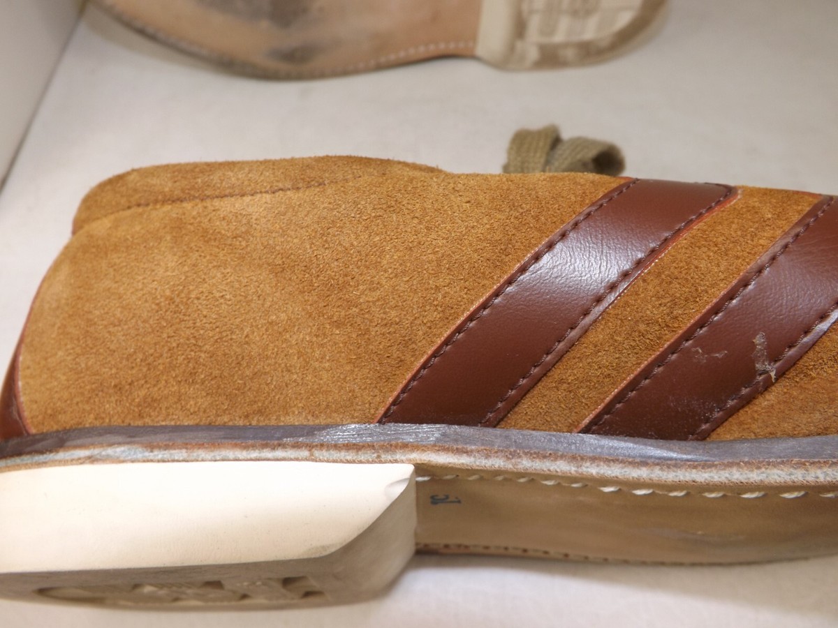 Vintage 1970s Sneaker Style Brown Suede Leather Bowling Shoes 