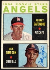 1964 Topps Dick Simpson Angels Rookie Stars Card #127 Autograph Signed