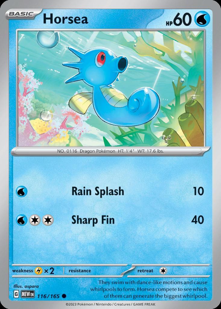 Pokemon Horsea (116/207) 151 NM REVERSE HOLO
