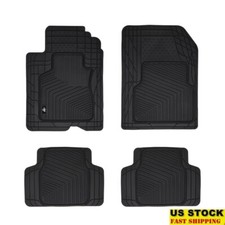 Custom Fit Car Rubber Floor Mats 4 Piece Easy Clean Heavy Duty Universal Design