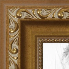 ArtToFrames Custom Picture Poster Frame  Gold with beads  1.4" Wide Wood