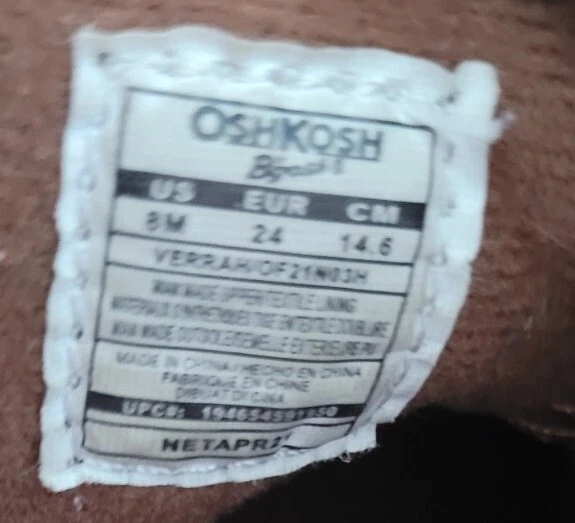 OshKosh B'Gosh коричневый кожаный ботинок - размер 8 - Изображение 2 из 3