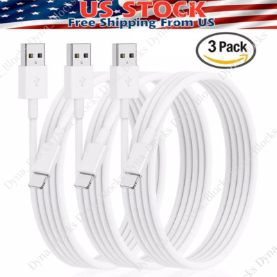 3PACK USB Data Fast Charger Cable Cord For Apple iPhone 6 7 8 X 11 12 13 14 MAX