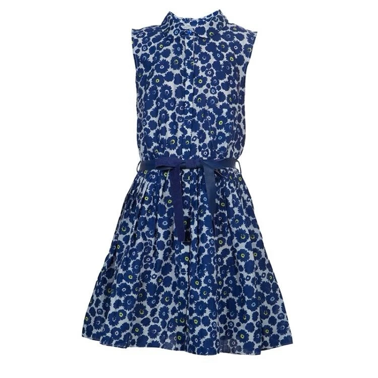 Robe chemise ceinturée sans manches imprimé floral Baby Dior taille 8 ans